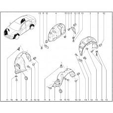 509110. Щитки арок колес